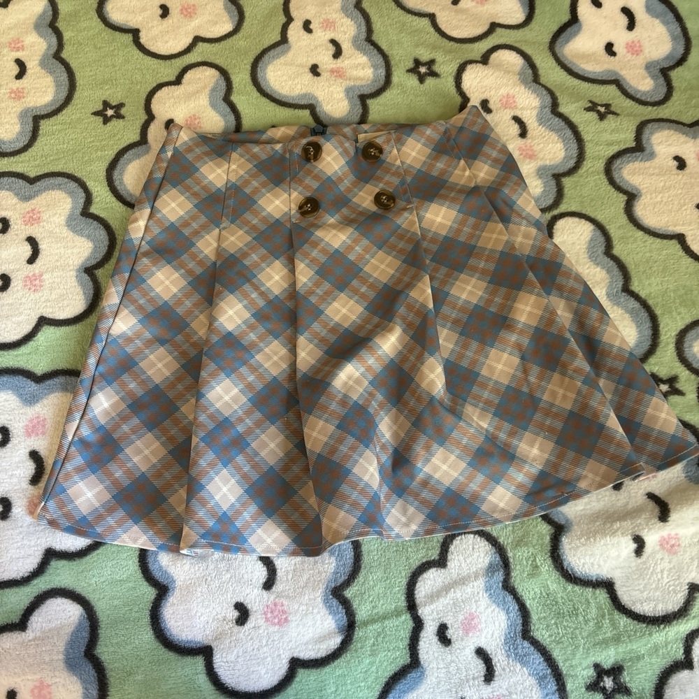Blue plaided skort